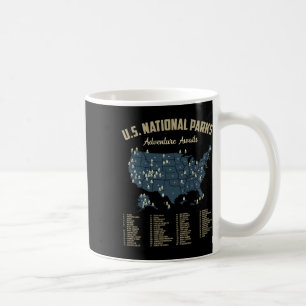 Mug Carte des parcs nationaux de États-Unis Camping Ra