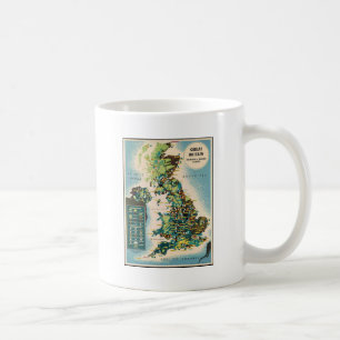 Mug Carte des ressources de la Grande-Bretagne vintage