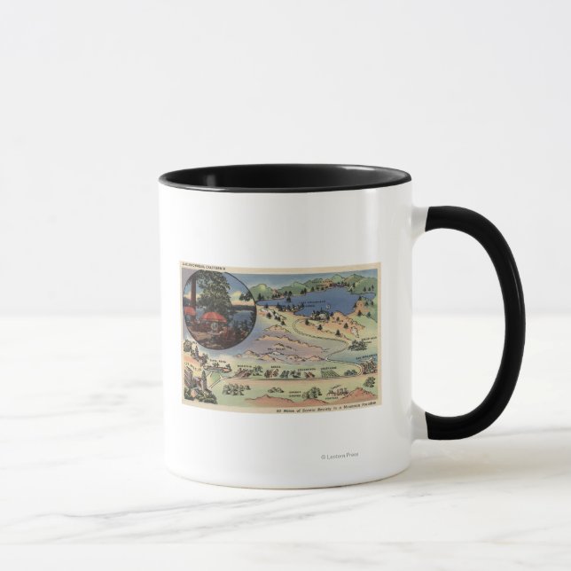 Mug Carte détaillée de LA au lac (Droite)