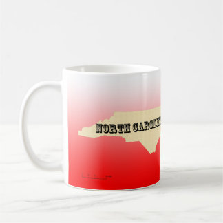 Mug - Carte d'état de la Caroline du Nord avec la