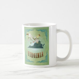Mug Carte d'état de la Virginie - vert