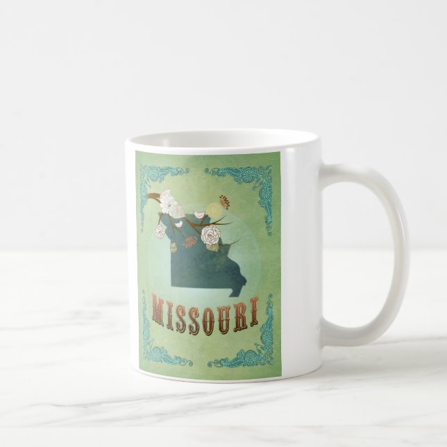 Mug Carte d'état du Missouri - vert (Droite)