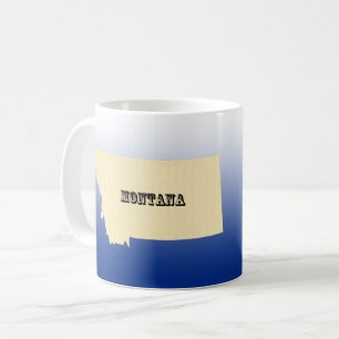 Mug - Carte d'état du Montana avec la ville