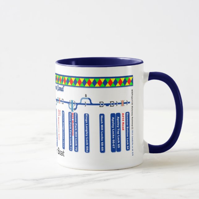 Mug Carte d'itinéraire grande de canal des syndicats (Droite)