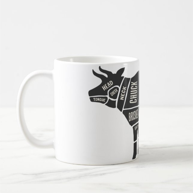 Mug Carte du boucher de vache (Gauche)