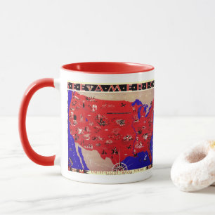 Mug Carte du Bureau de voyage des États-Unis d'Amériqu