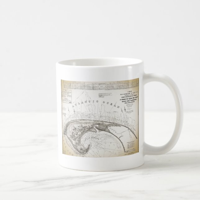 Mug Carte du Cap de Provincetown Vintage (Droite)