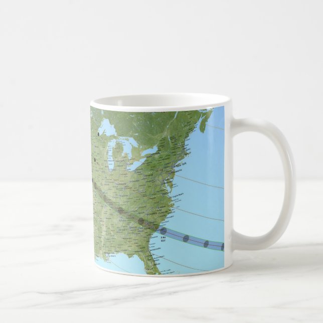 Mug Carte du chemin d'Eclipse solaire 2017 (Droite)