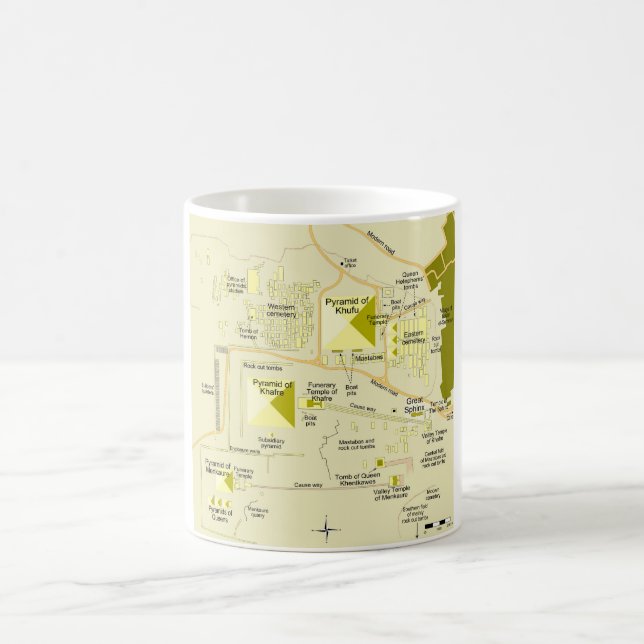 Mug Carte du complexe pyramidal de Gizeh Diagramme (Centre)