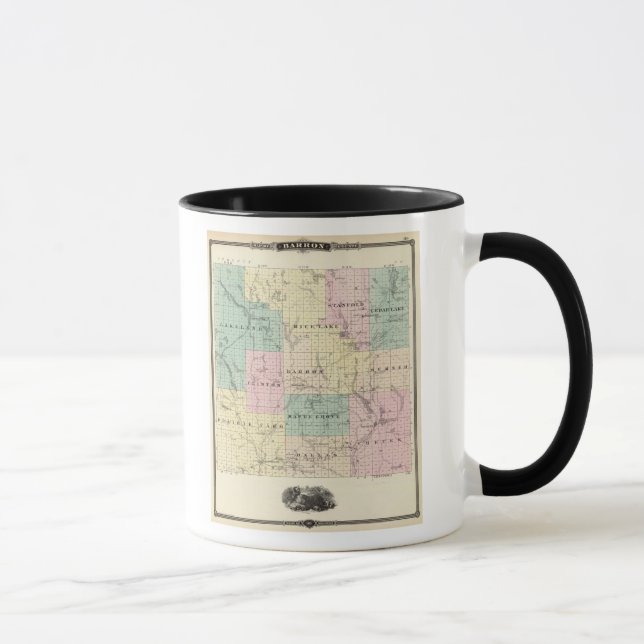 Mug Carte du comté de Barron, État du Wisconsin (Droite)