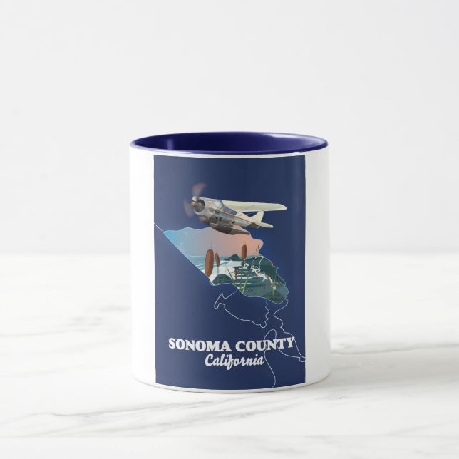Mug Carte du comté de Sonoma Californie (Centre)