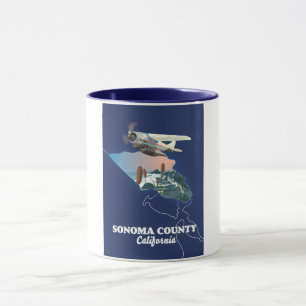 Mug Carte du comté de Sonoma en Californie