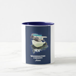 Mug carte du comté de Washington Maine