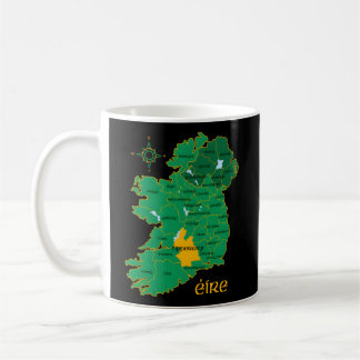 Mug Carte du comté d'Irlande Tipperary Voyage irlandai