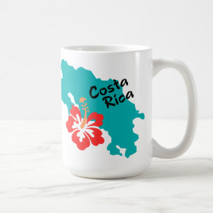 Mug Carte du Costa Rica avec la ketmie