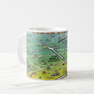 Mug Carte du dessin animé Cedar Park Texas
