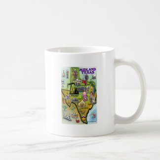 Mug Carte du dessin animé du Texas Midland