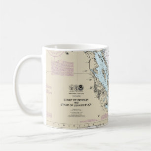 Mug Carte du détroit de Georgia et du détroit de Juan