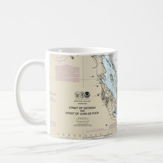 Mug Carte du détroit de Georgia et du détroit de Juan  (Gauche)