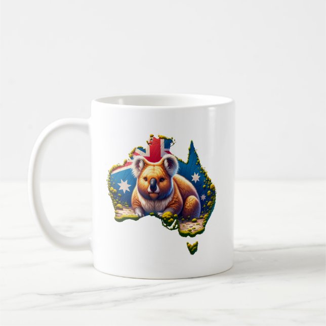 Mug Carte du drapeau australien Koala Bear (Gauche)