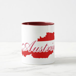Mug Carte du drapeau autrichien