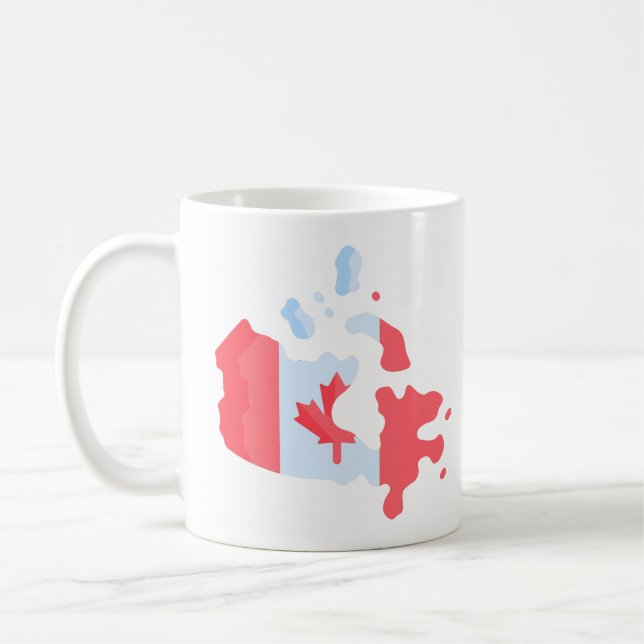 Mug Carte du drapeau de la fête du Canada (Gauche)