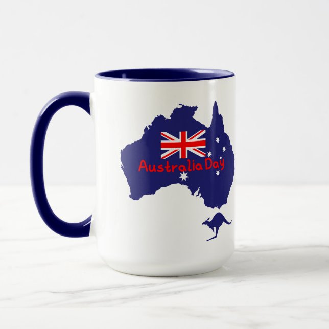 Mug Carte du drapeau de la Journée de l'Australie  (Gauche)