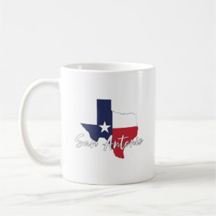 Mug Carte du drapeau de San Antonio, Texas
