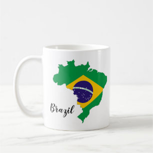 Mug Carte du drapeau du Brésil