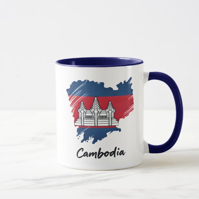Mug Carte du drapeau du Cambodge (Droite)