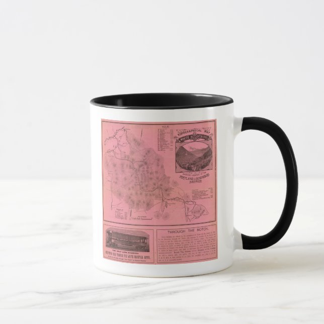Mug Carte du haut des montagnes blanches (Droite)