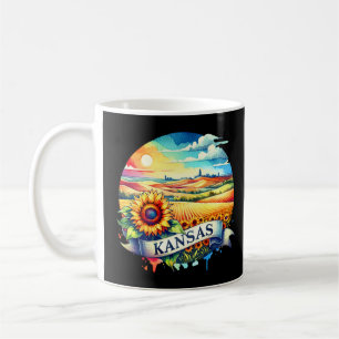 Mug Carte du Kansas vintage s - État de Retro us
