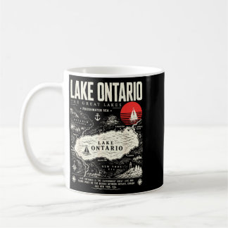 Mug Carte du lac Ontario Vintage lac Ontario 1615 Fore