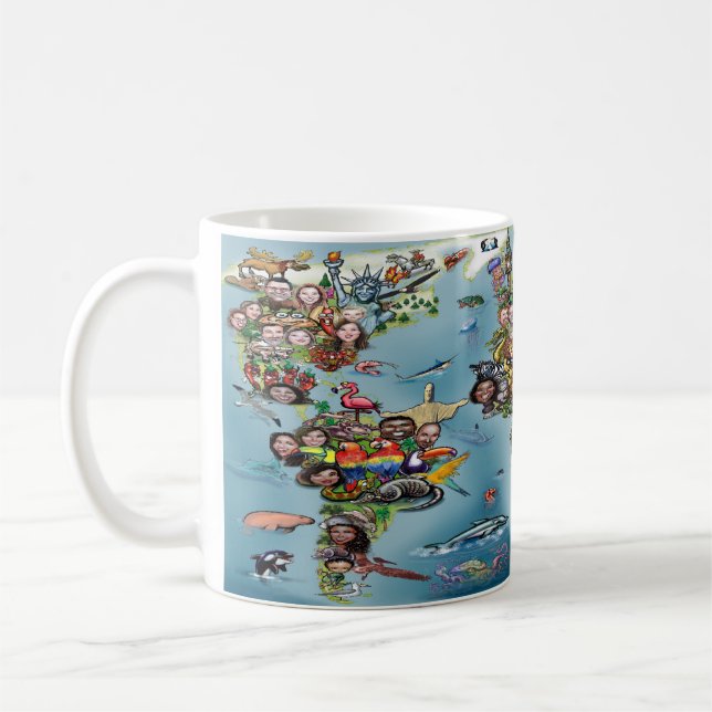 Mug Carte du monde amusant (Gauche)