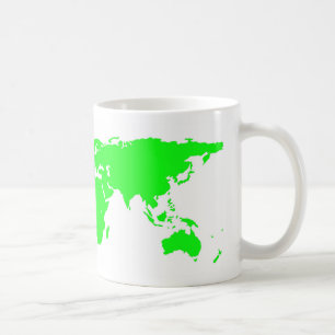 Mug Carte du monde blanc vert