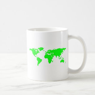 Mug Carte du monde blanc vert