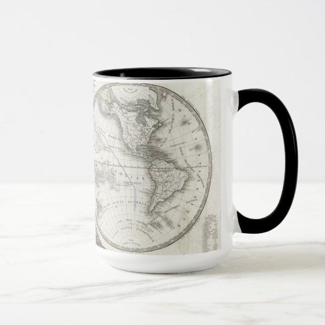 Mug Carte du monde dans 2 hémisphères (Droite)