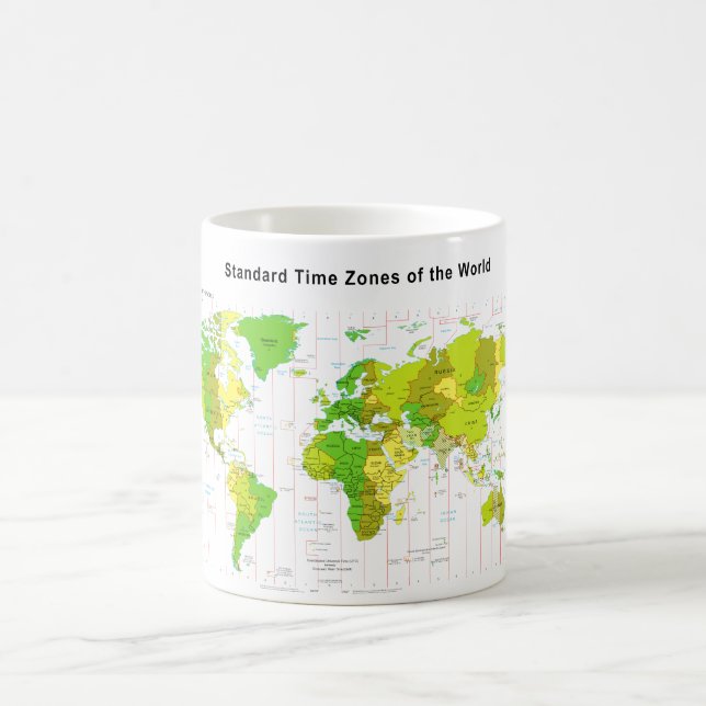 Mug Carte du monde des fuseaux horaires standard 2013 (Centre)