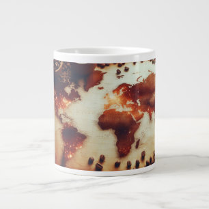 Mug Carte du monde du café antique