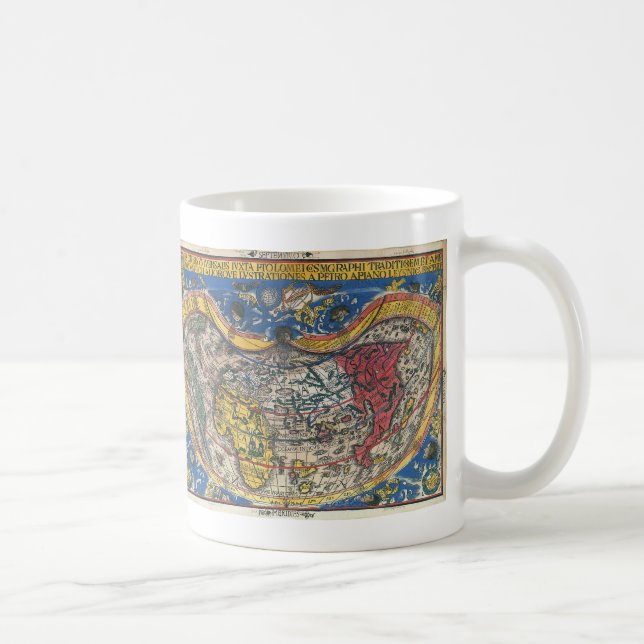 Mug Carte du monde en forme de cœur antique de Peter A (Droite)