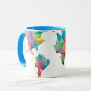 Mug Carte du monde faite de formes géométriques