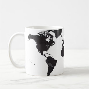 Mug Carte du monde noir et blanc