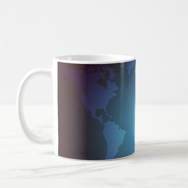 Mug Carte du monde numérique en dégradé de points (Gauche)