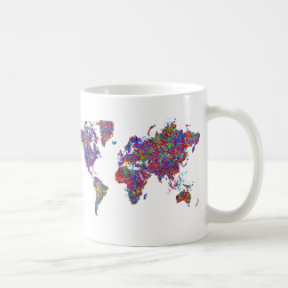 Mug Carte du monde, peinture d'action