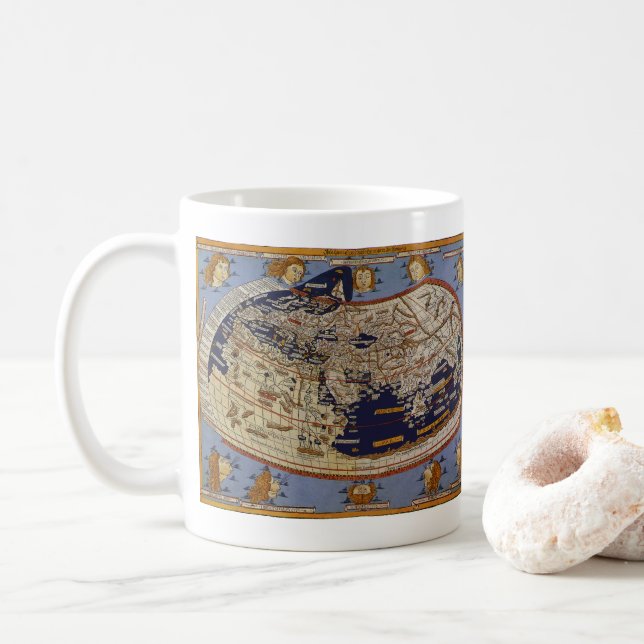 Mug Carte du monde ptolémaïque antique, Johannes d'Arn (Avec donut)