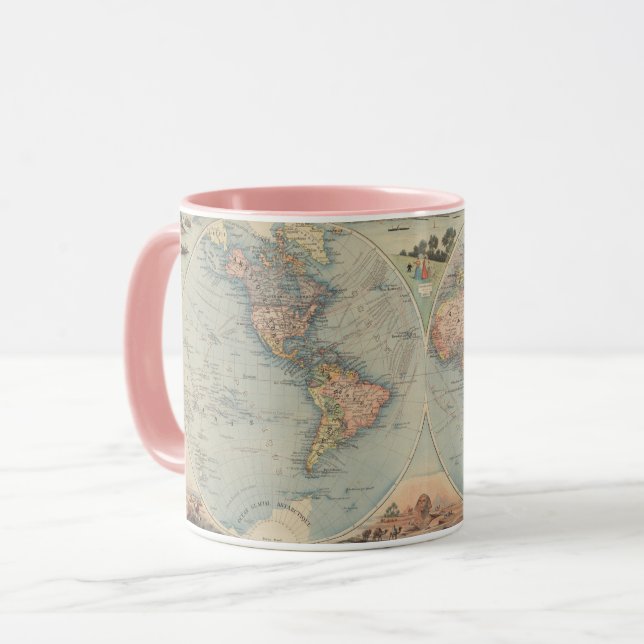 Mug Carte du monde vintage (Devant gauche)