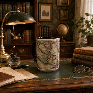 Mug Carte du monde vintage 1609