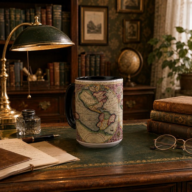Mug Carte du monde vintage 1609 (Créateur téléchargé)