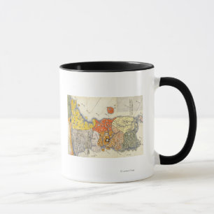 Mug Carte du nord et de sud de KoreaPanoramic