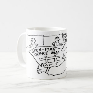 Mug Carte du plan ouvert. Bureau de Funny